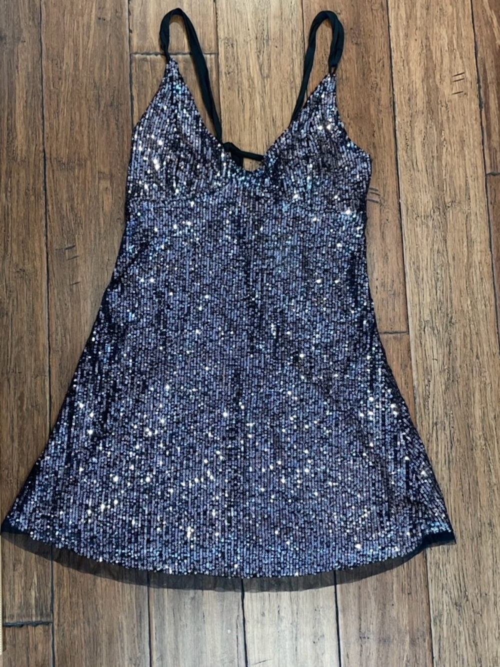Intimately Free People Black Sequined Mini Dress Night Combo